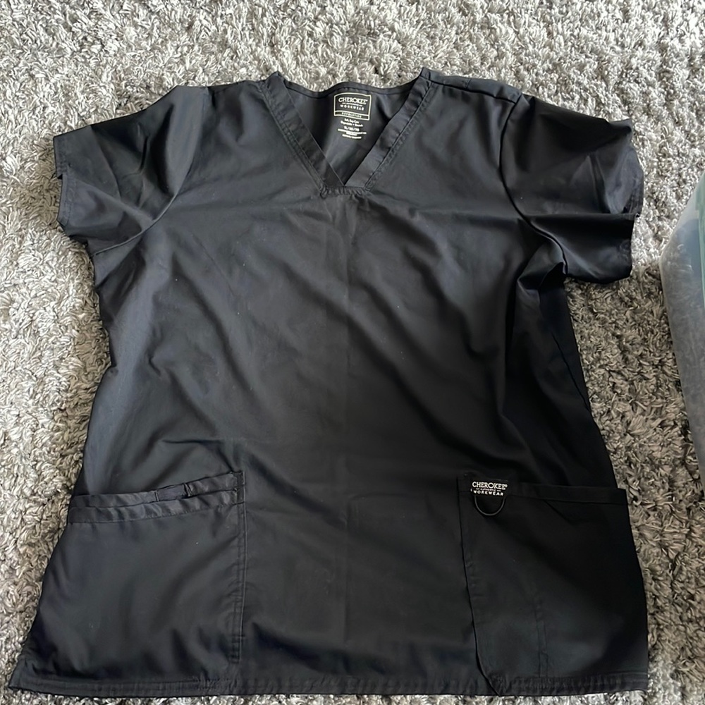 Black Cherokee Scrub Top, Women’s XL